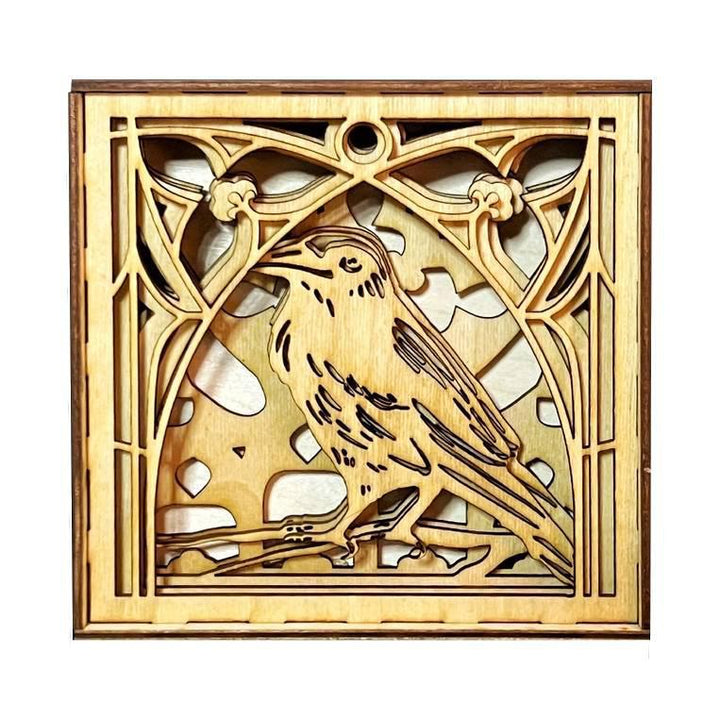 Lighted Shadowbox - Gothic Raven by Squirrel Tacos Papercuts