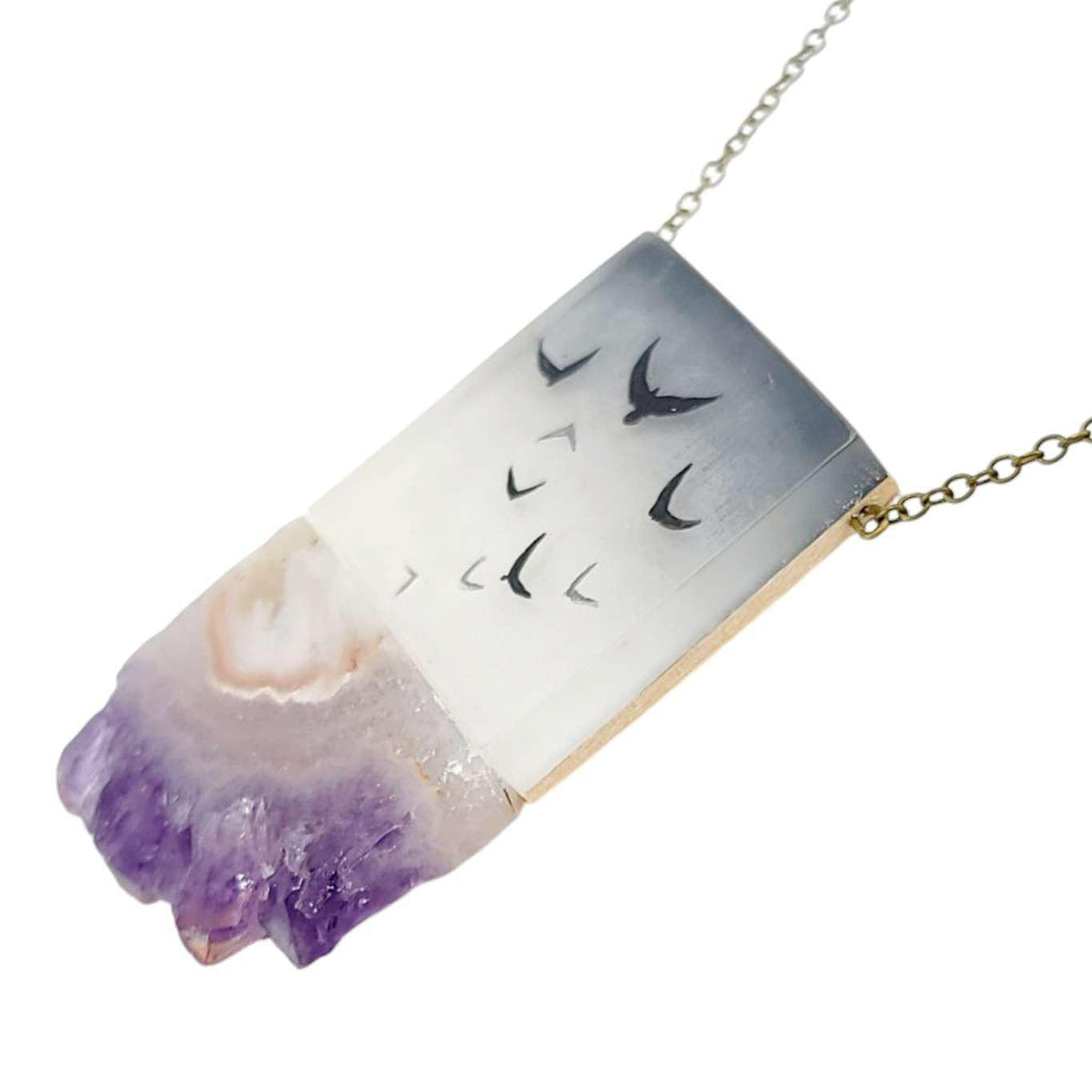 Necklace - Flock Amethyst Crystal by Fernworks