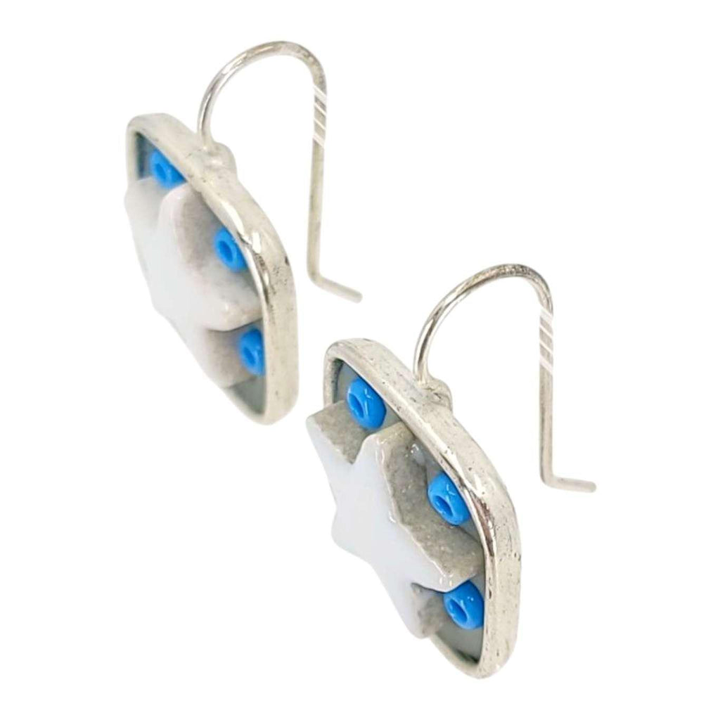 Earrings - Square Star Baby (White Stars) by XV Studios