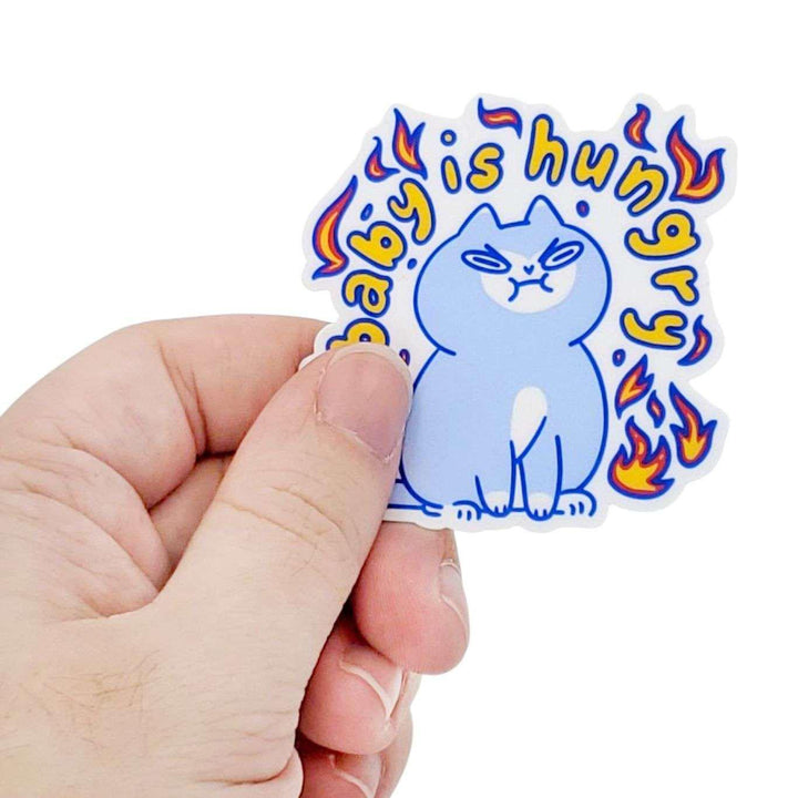 Sticker - Baby Is Hungry Cat by Laura Zeng