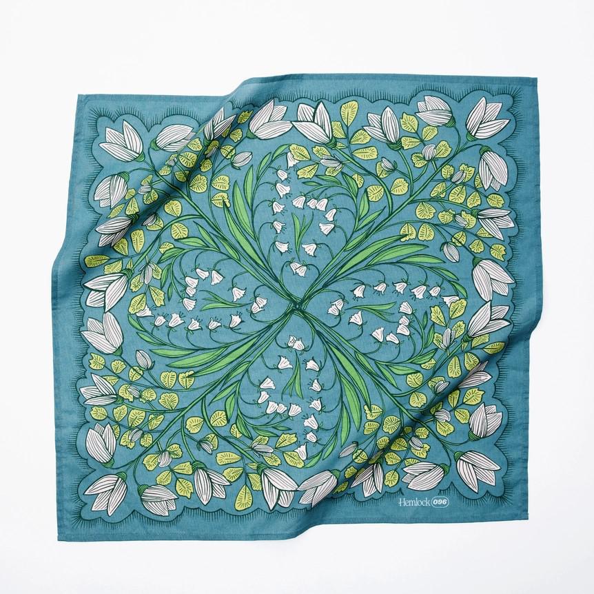 Bandana - Cassie (Teal Floral) by Handker Bandanas