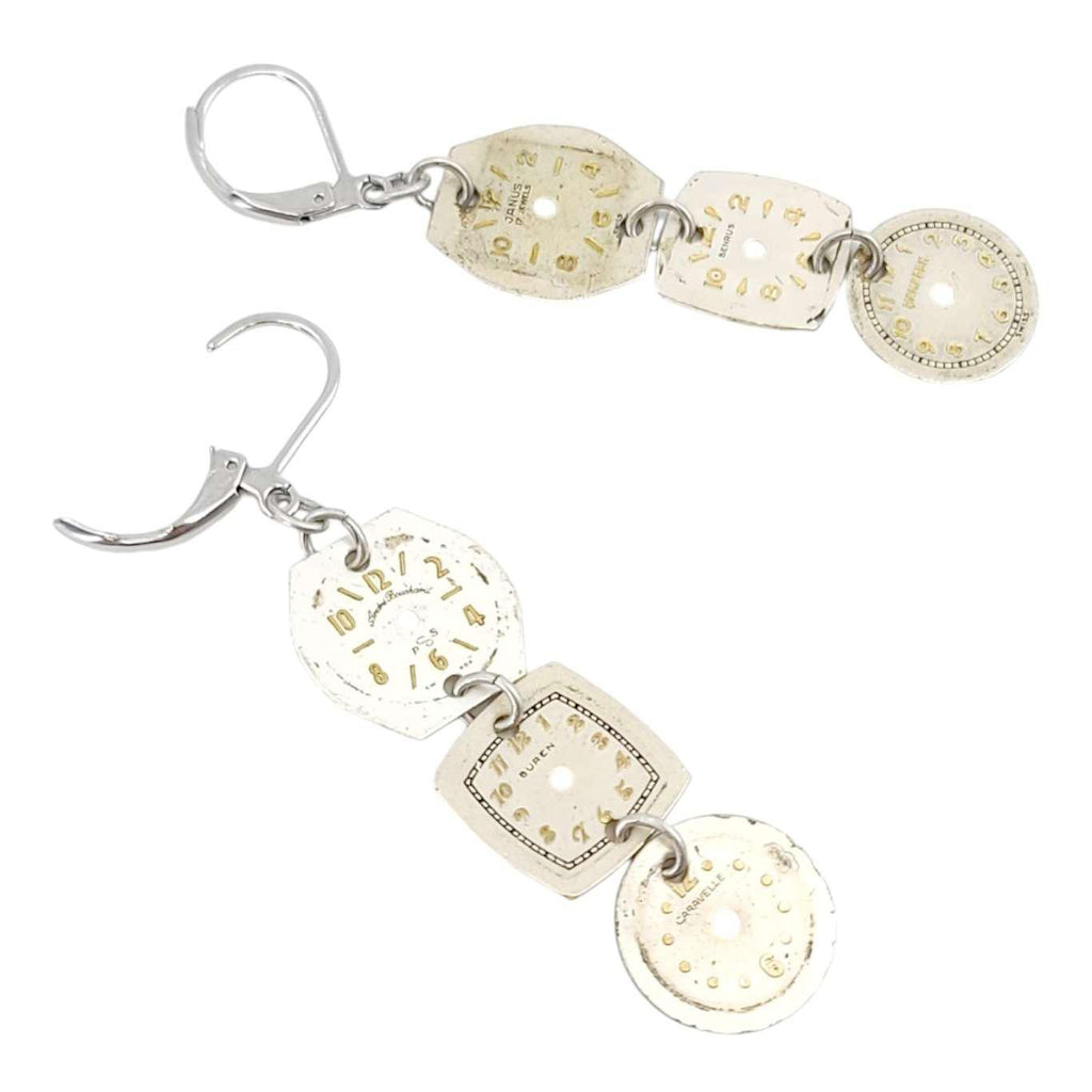 Earrings - Watch Dial Trio - Stainless Steel (A or B) by Christine Stoll Studio