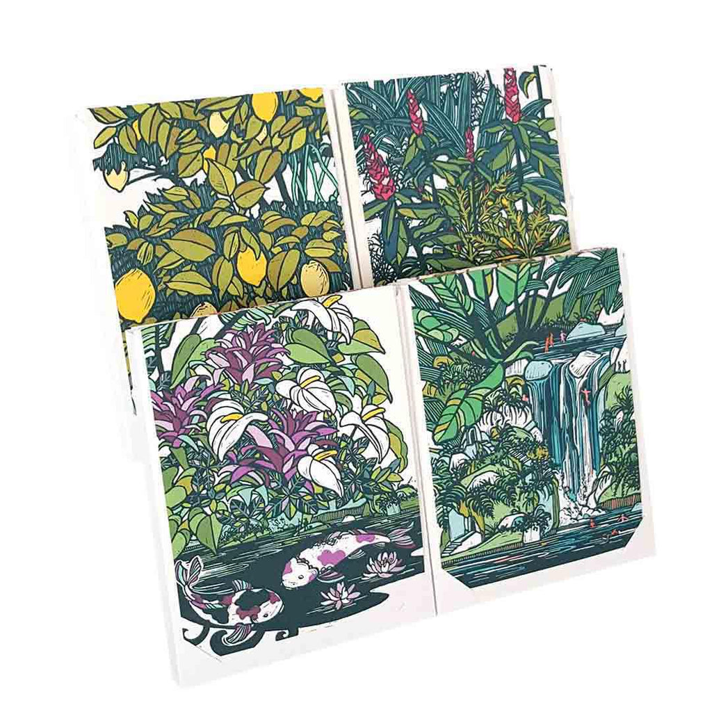 Set of 8 - All Occasion - Tropical Cards by Little Green