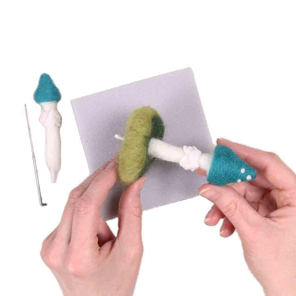 DIY Kit - Needle Felting - Blue Roundhead Mushrooms by Benzie Design