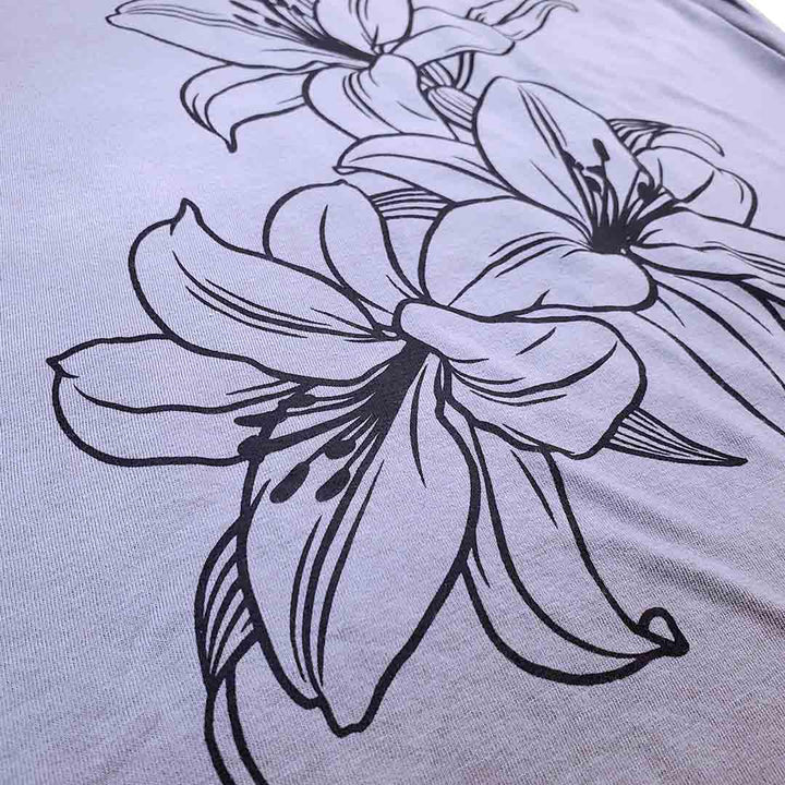 Short Sleeve - Lily Soft Lavender Fitted Tee by Uzura