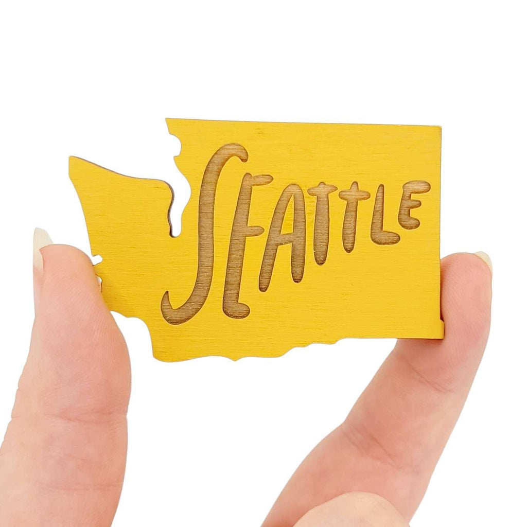 Magnets - Small - Seattle WA State (Assorted Colors) by SnowMade