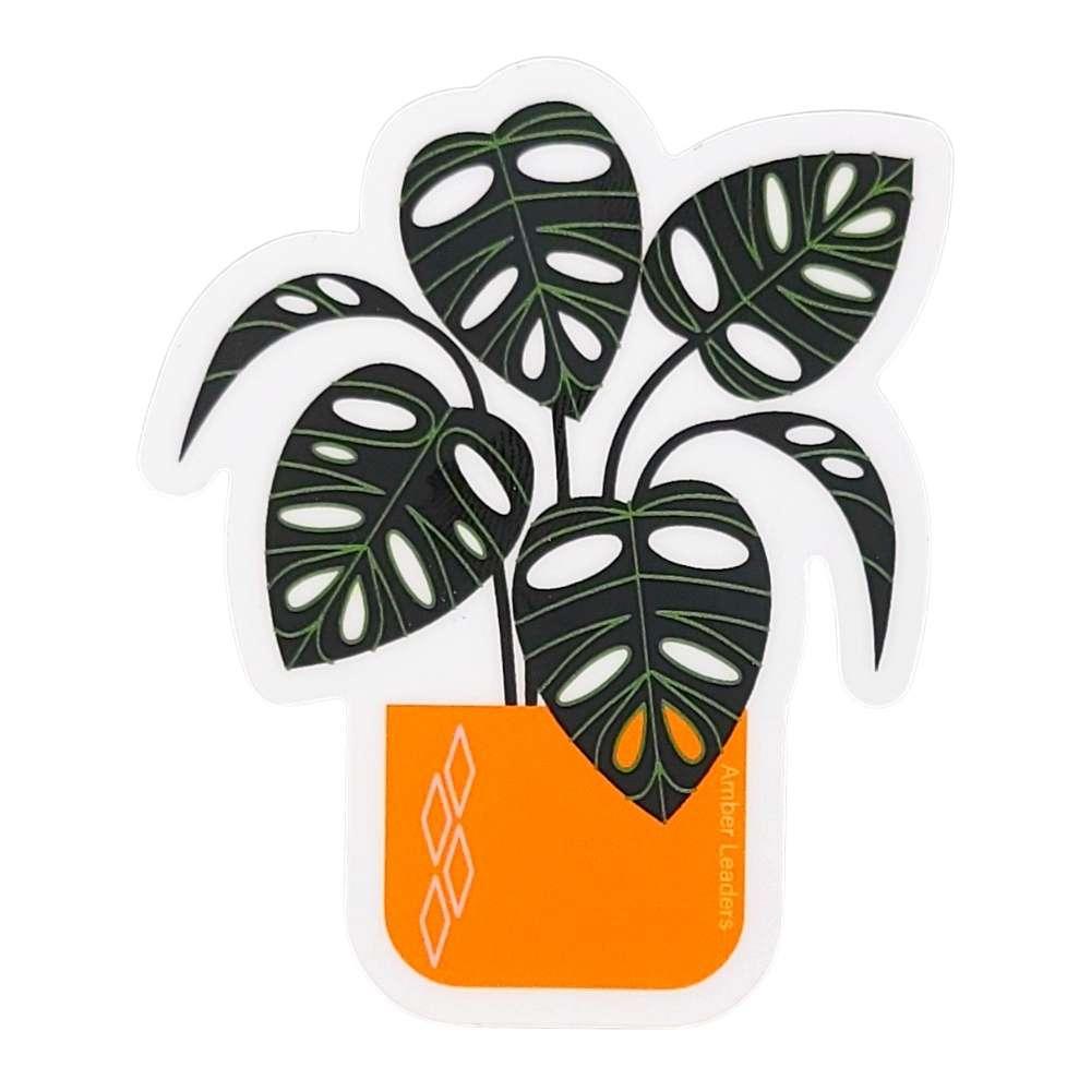 Sticker - Monstera Adansonii Orange by Amber Leaders Designs
