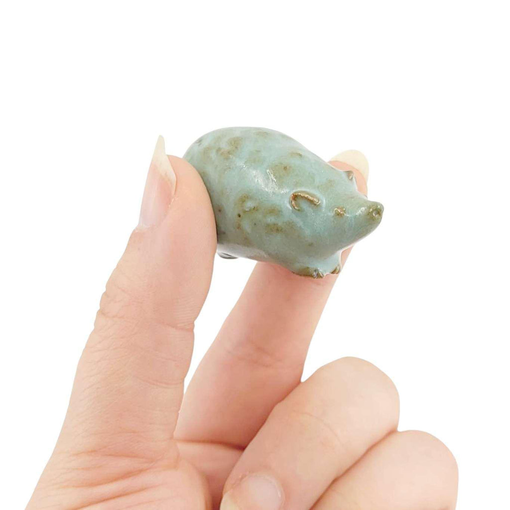 Collectible - Tea Pet Figurine (Blue Hedgehog) by Mist Ceramics