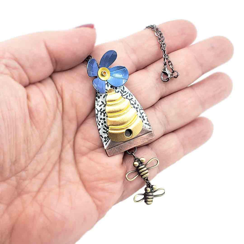 Necklace - Bee Line (Blue) by Chickenscratch