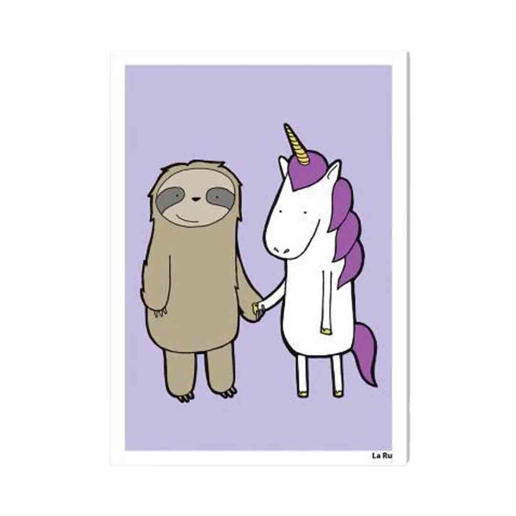 Art Print - Sloth and Unicorn by LaRu