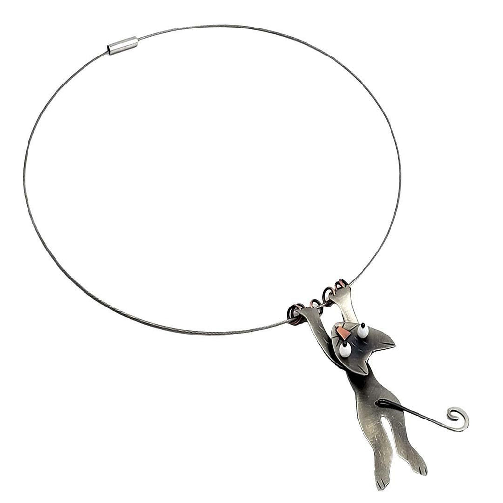 Necklace - Hang in There Cat by Chickenscratch