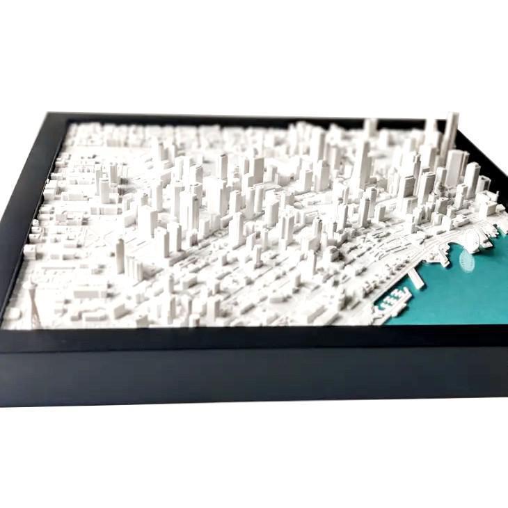 Wall Art - 13x13 - 3D Seattle City Map (Black Frame) by Micropolitan