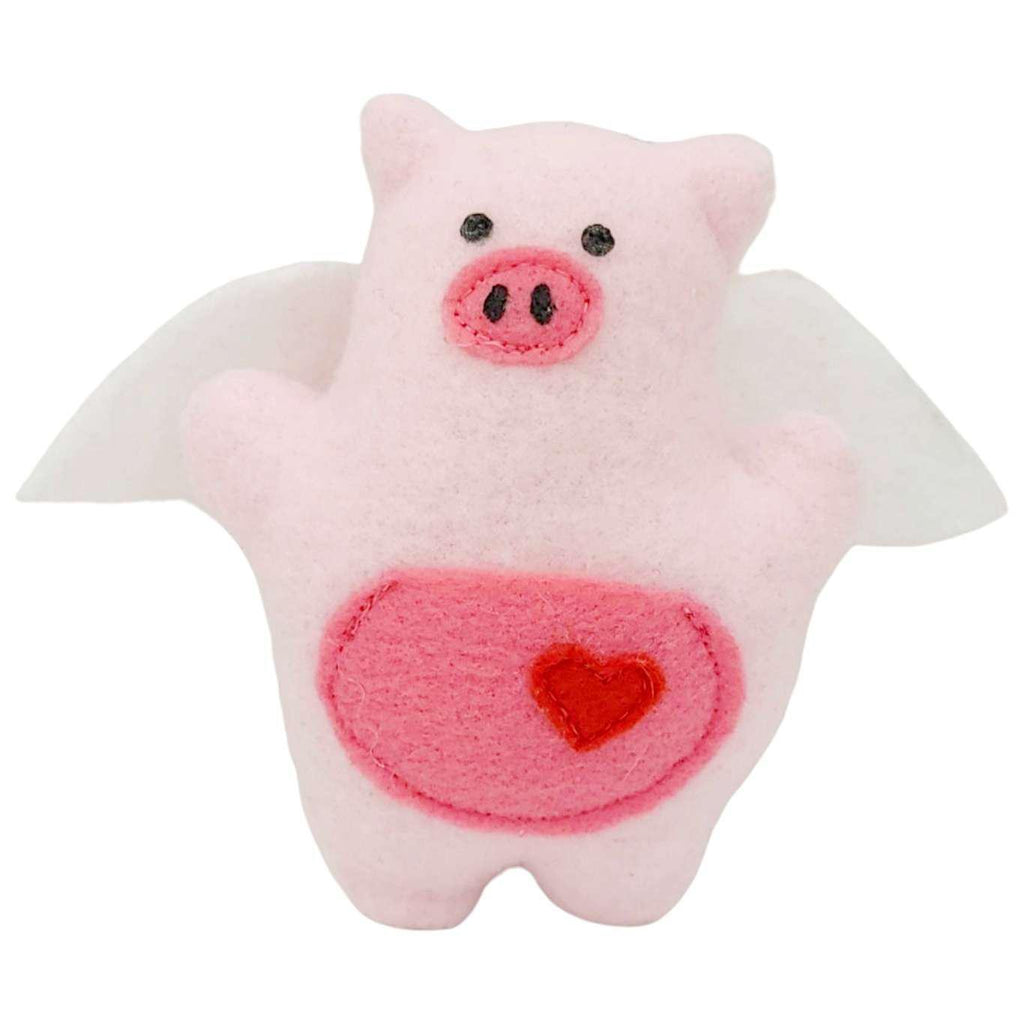 Ornament - Mini Plush (Flying Pig) by The Happy Groundhog Studio
