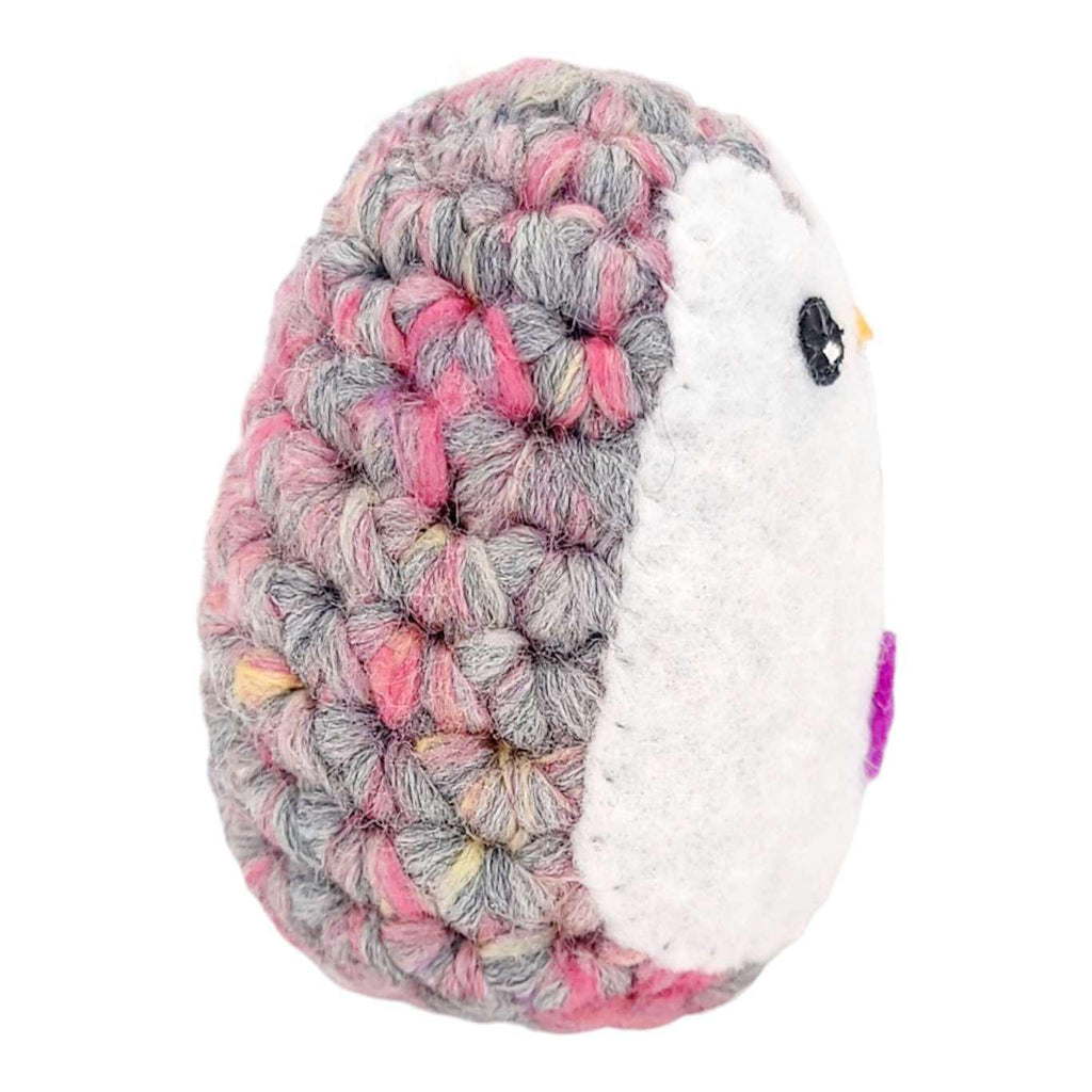 Plush Toy - Small Penguin (Pink Gray with Magenta Heart) by Moyo Workshop