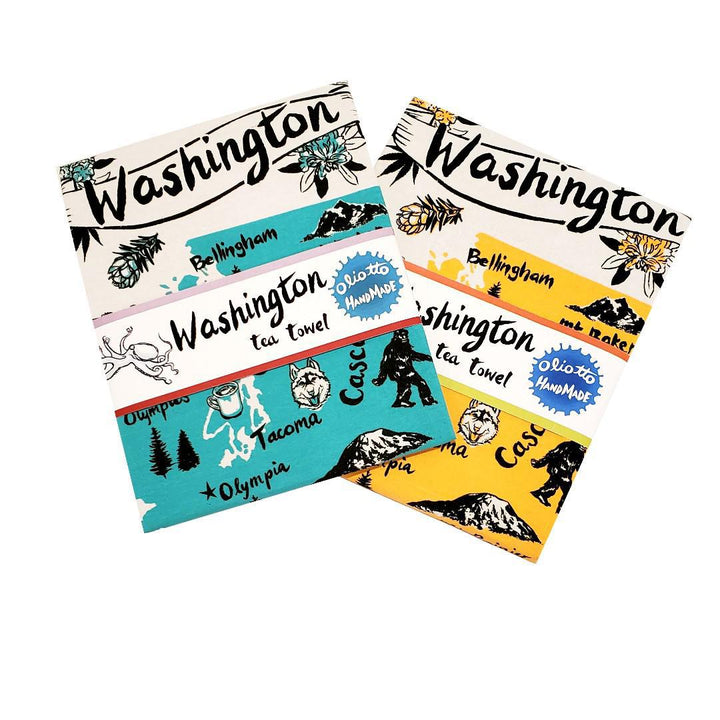Tea Towel - Washington State (Orange or Teal) by Oliotto