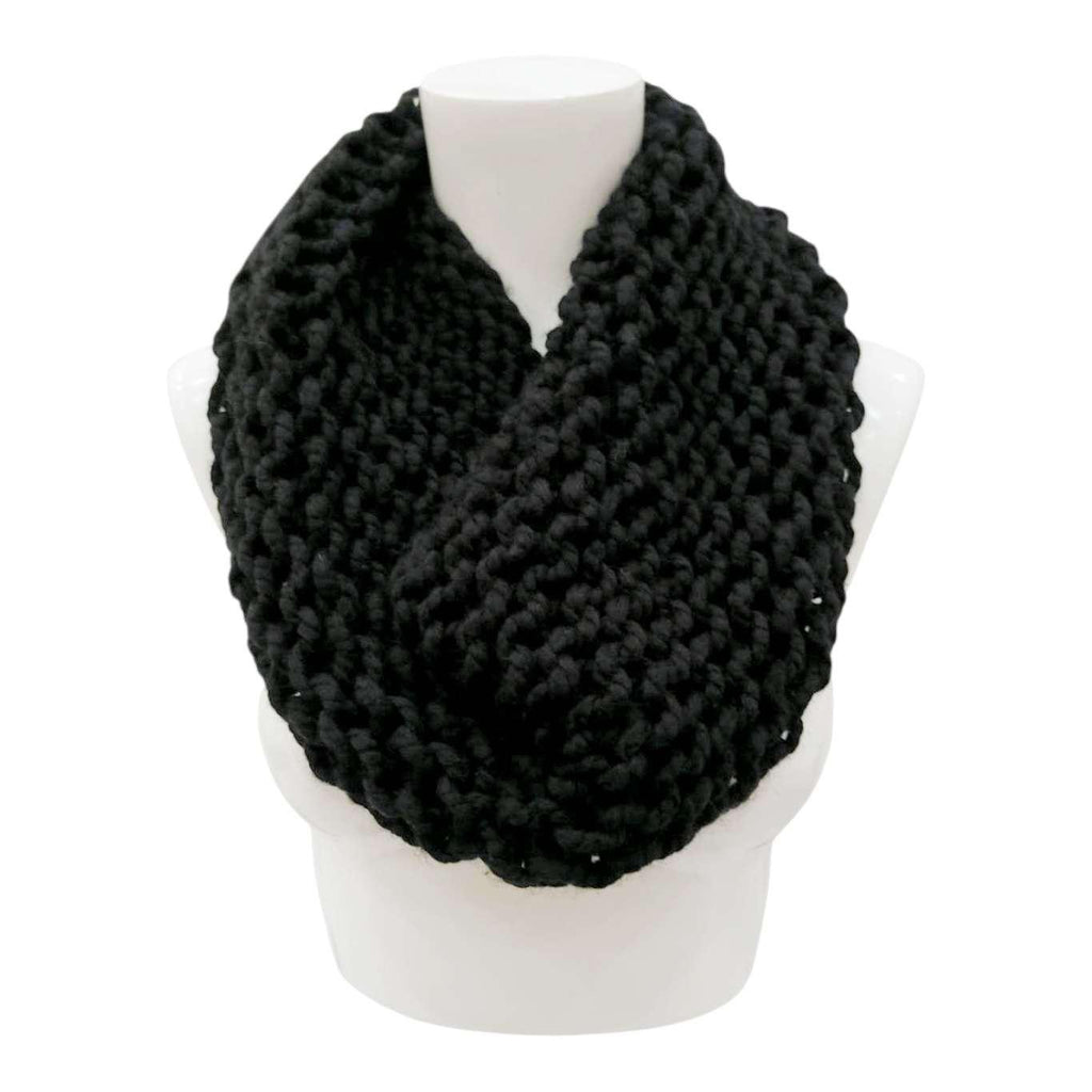 Knit Scarf - Cowl - Classic (Black) by Cristin Rae Knits