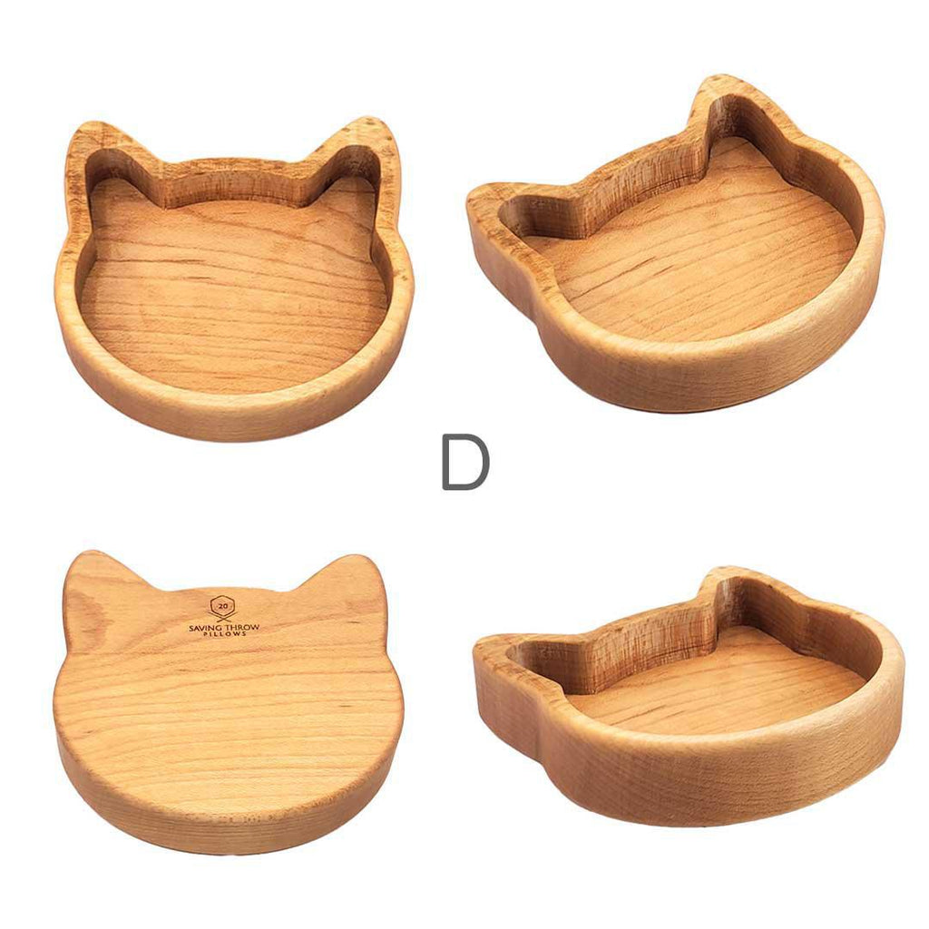 Tray - Small - Cat Head Open Tray (Assorted Maple Woods) by Saving Throw Pillows