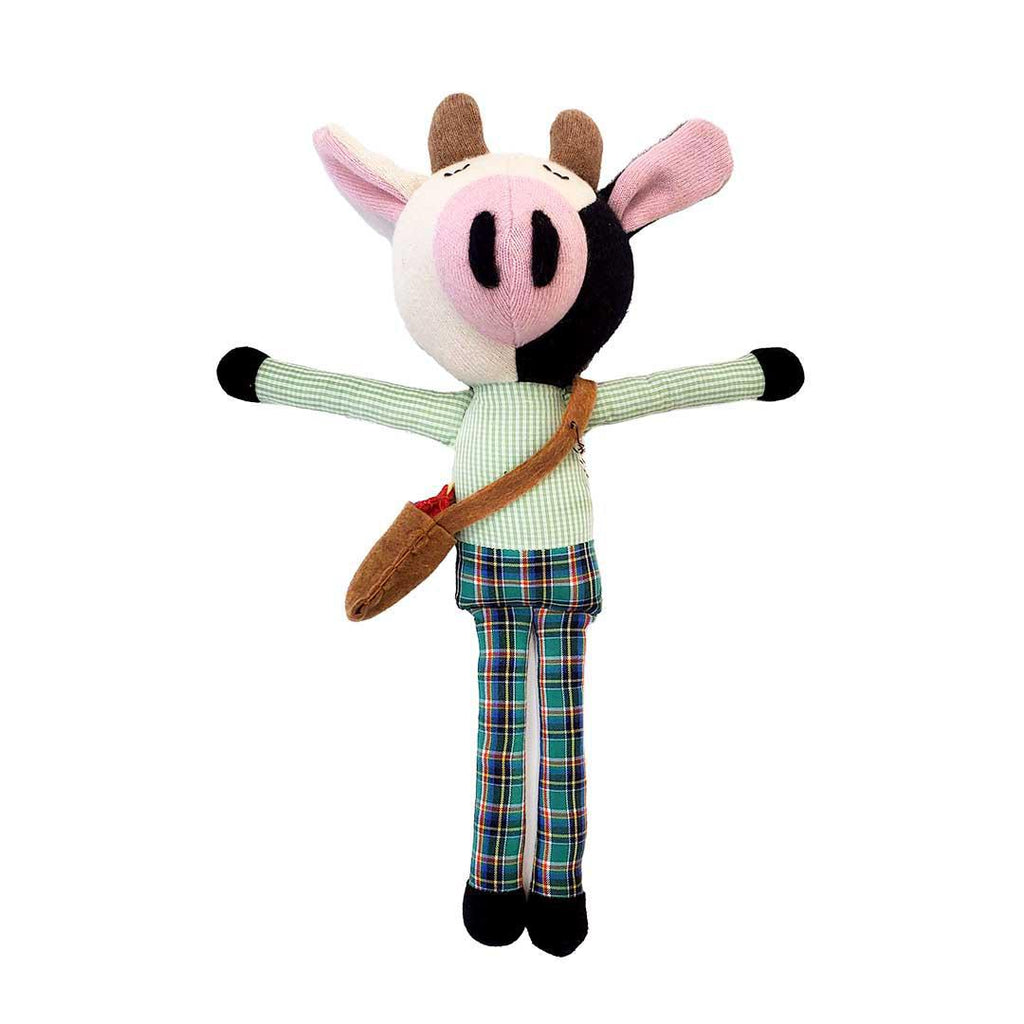 Plush - Cow in Green Checked Shirt by Fly Little Bird