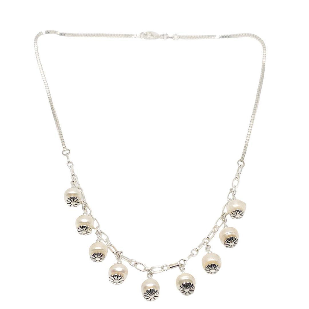Necklace - Freshwater Pillow Pearls on Silver Plate Chain by Tiny Aloha