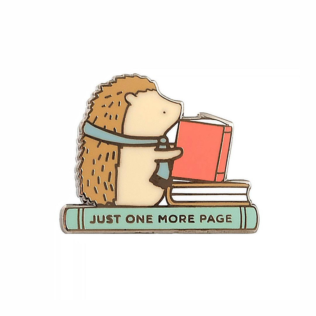 Enamel Pin - Just One More Page Hedgehog by The Clever Clove