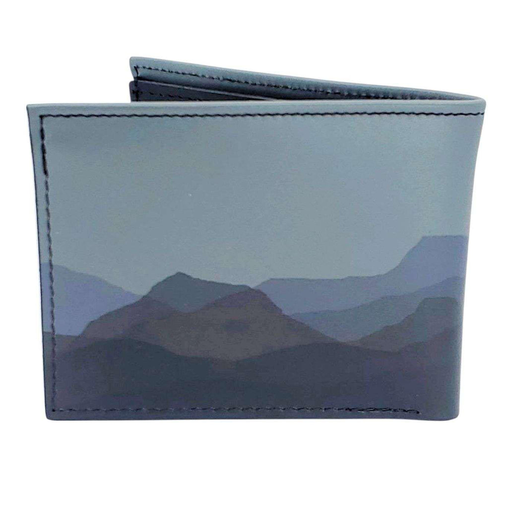 Leather Wallet - Faded Mountains (Gray) by Backerton