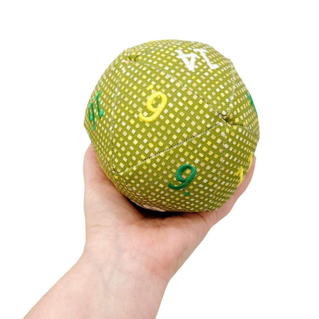 Plush - Small D20 in Assorted Greens, Yellows, and Oranges by Saving Throw Pillows
