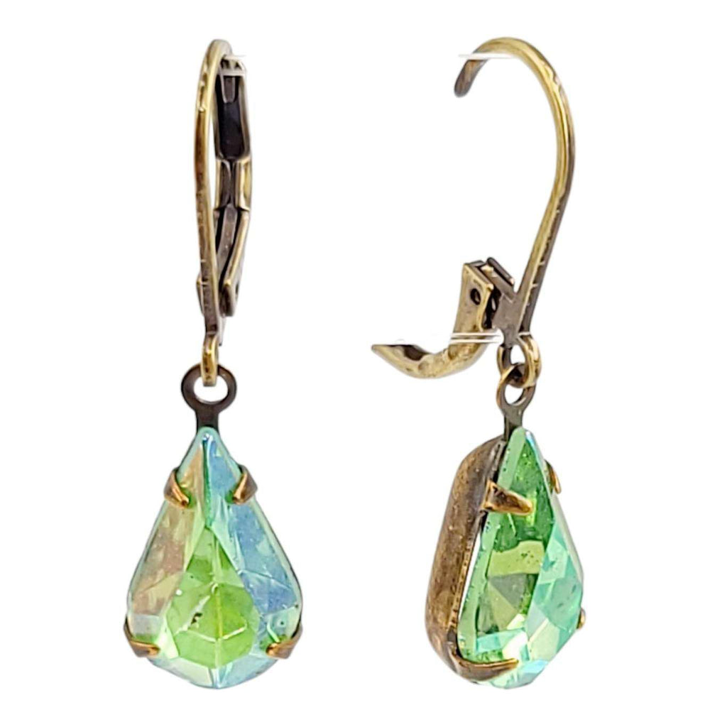 Earrings - Aurora Iridescents - Brass Vintage Rhinestone Dangles (Assorted Styles) by Christine Stoll