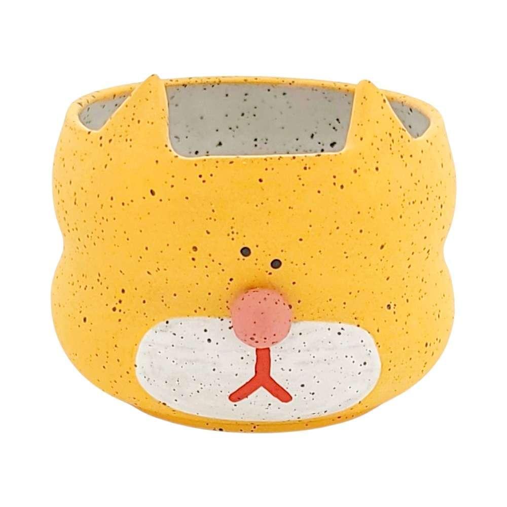 Planter - Cat (Orange Speckle) by Rolly Poly Studios