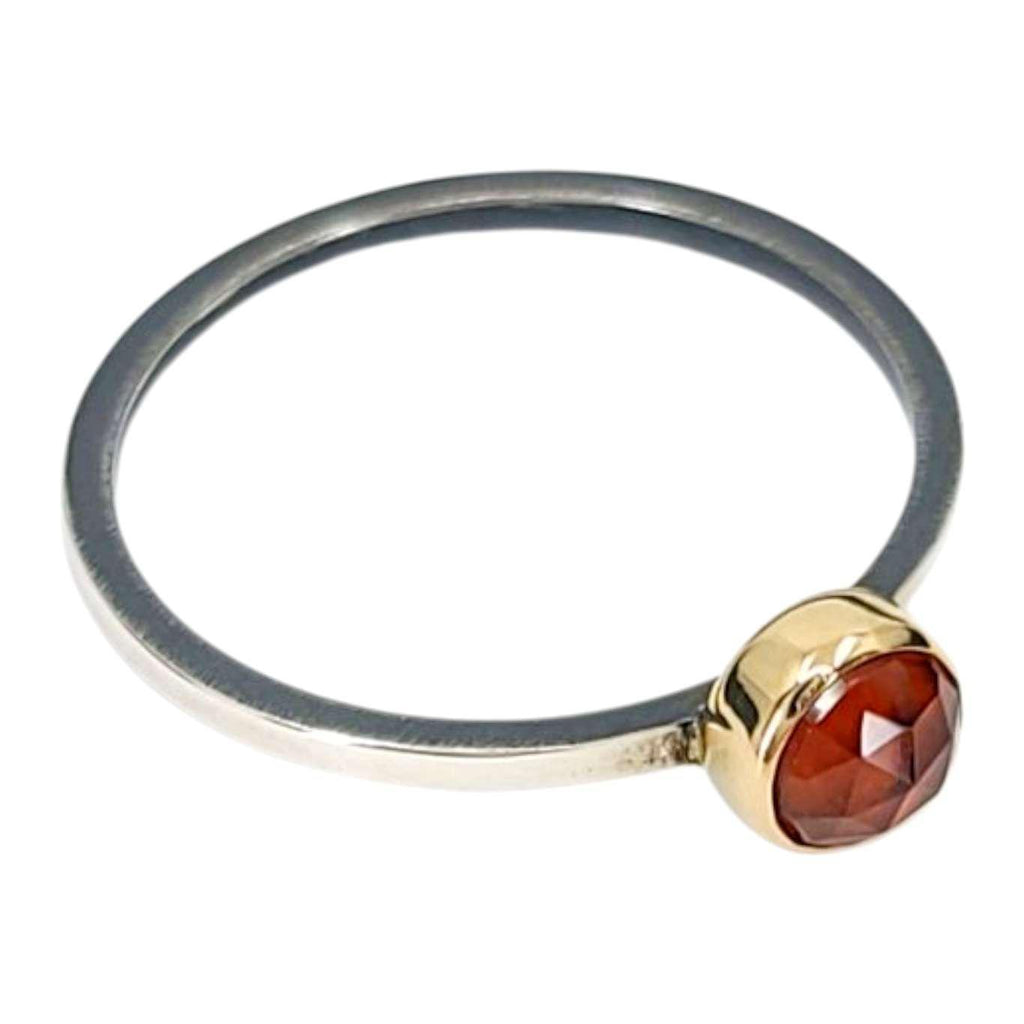 Ring - Size 7 - 5mm Garnet Notched Band (14k Gold, Sterling Silver, Garnet) by 314 Studio