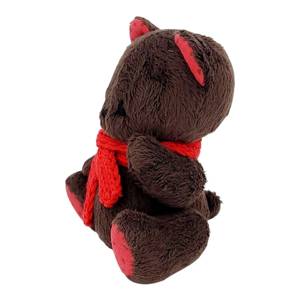 Plush - Dark Brown Bear with Heart Buttons and Scarf by Frank and Bubby