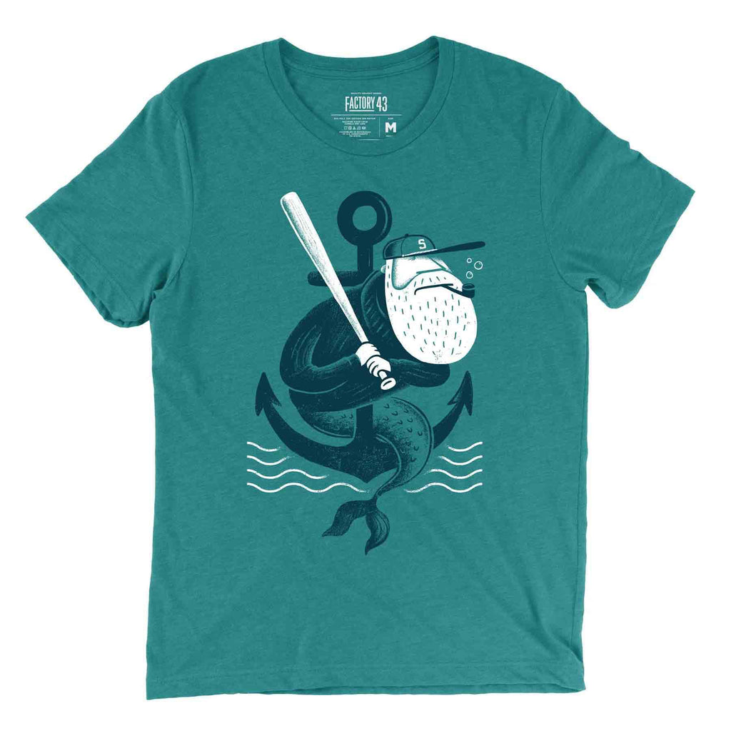 Adult Crew Neck - Salty Sea Teal Tee (XS - 3XL) by Factory 43