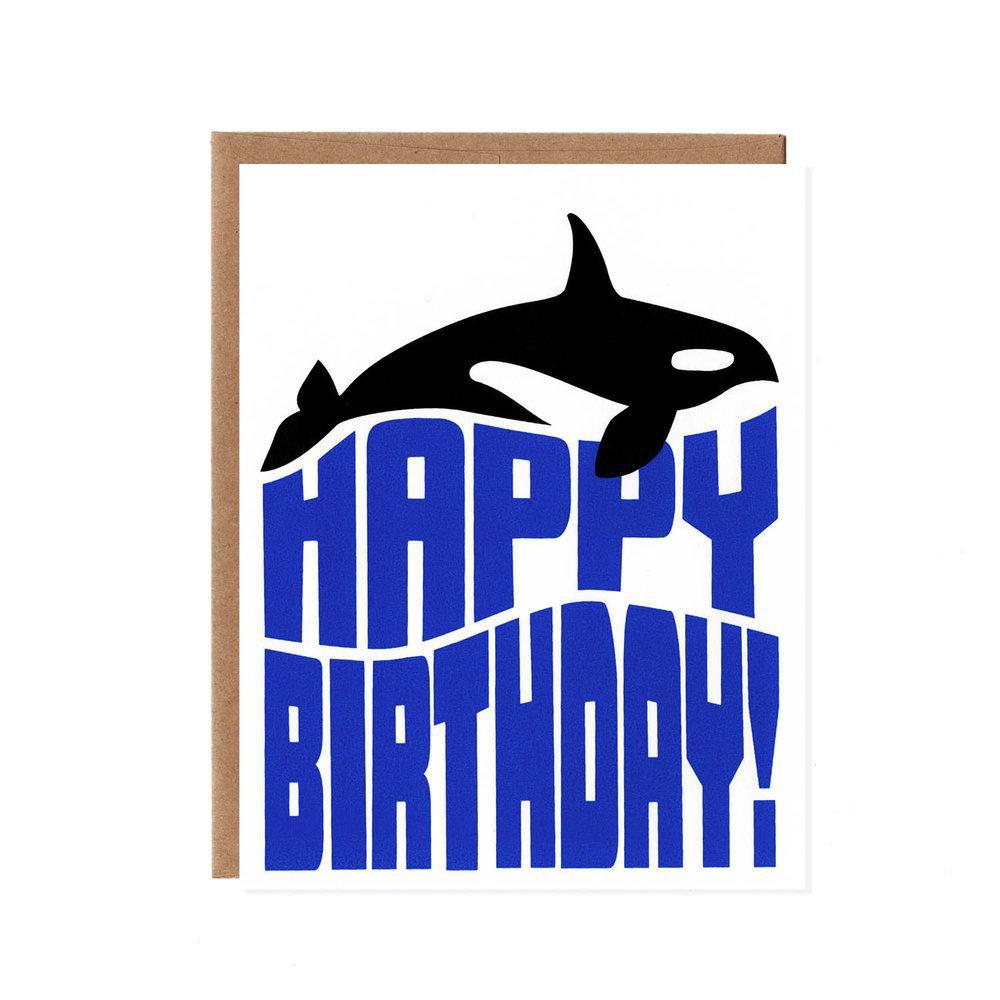 Card - Birthday - Orca Happy Birthday by Orange Twist