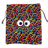 Bag - Chomper Buddy Drawstring (Crayons Red) by Peek A Boo Plush, image 3 of 5