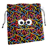 Bag - Chomper Buddy Drawstring (Crayons Yellow) by Peek A Boo Plush, image 3 of 5
