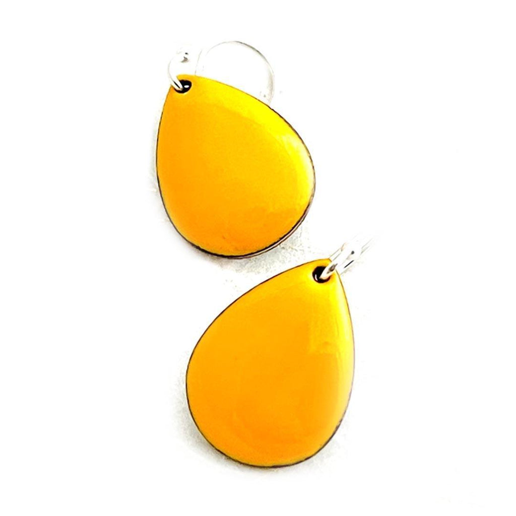 Earrings - Small Teardrop (Marigold Yellow) by Magpie Mouse Studios