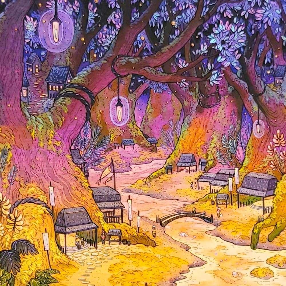 Art Print - 10x10in - Twilight Mosslands by Nimasprout