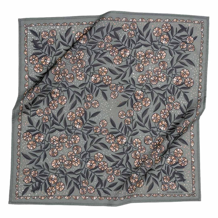 Bandana - Eleanor (Gray Floral) by Handker Bandanas
