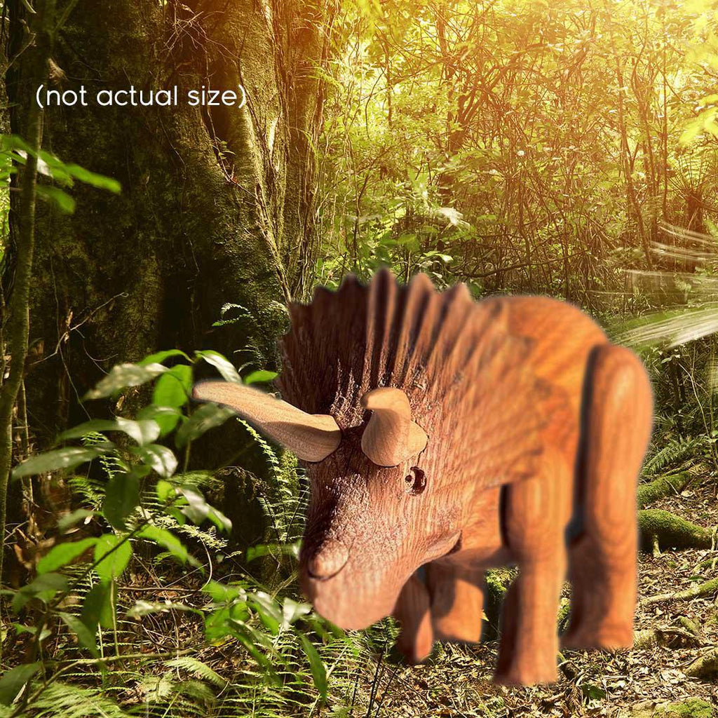 Wood Toy - Triceratops Dinosaur with Magnetic Joints by The Serious Toy Company