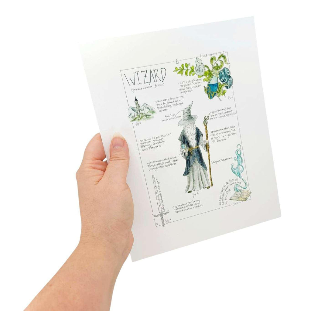 Art Print - 8x10 - Wizard Field Notes by Lizzy Gass