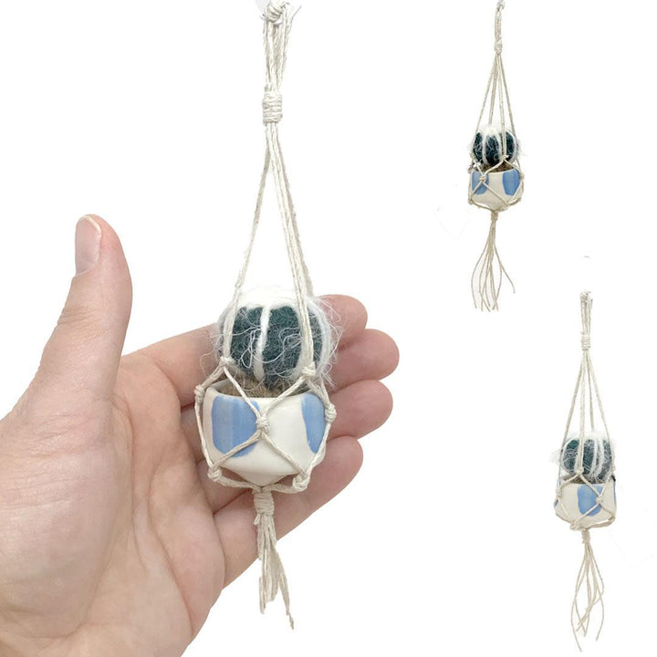 Ornaments - Crocheted Cactus in Blue Ceramic Pot (Last One!) by Hook And Wheel