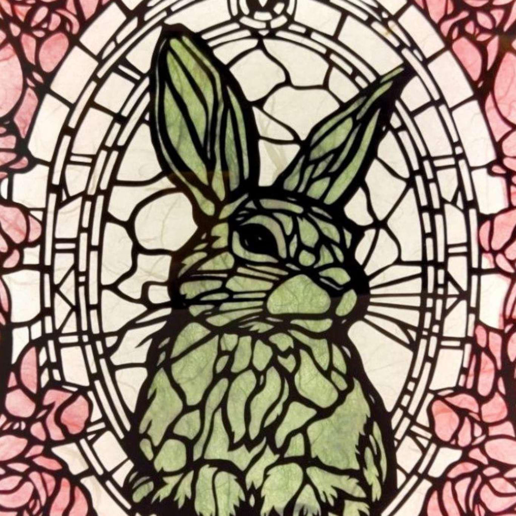Lightbox - Hand Cut Paper Animal (Bunny Rabbit) by Squirrel Tacos Papercuts