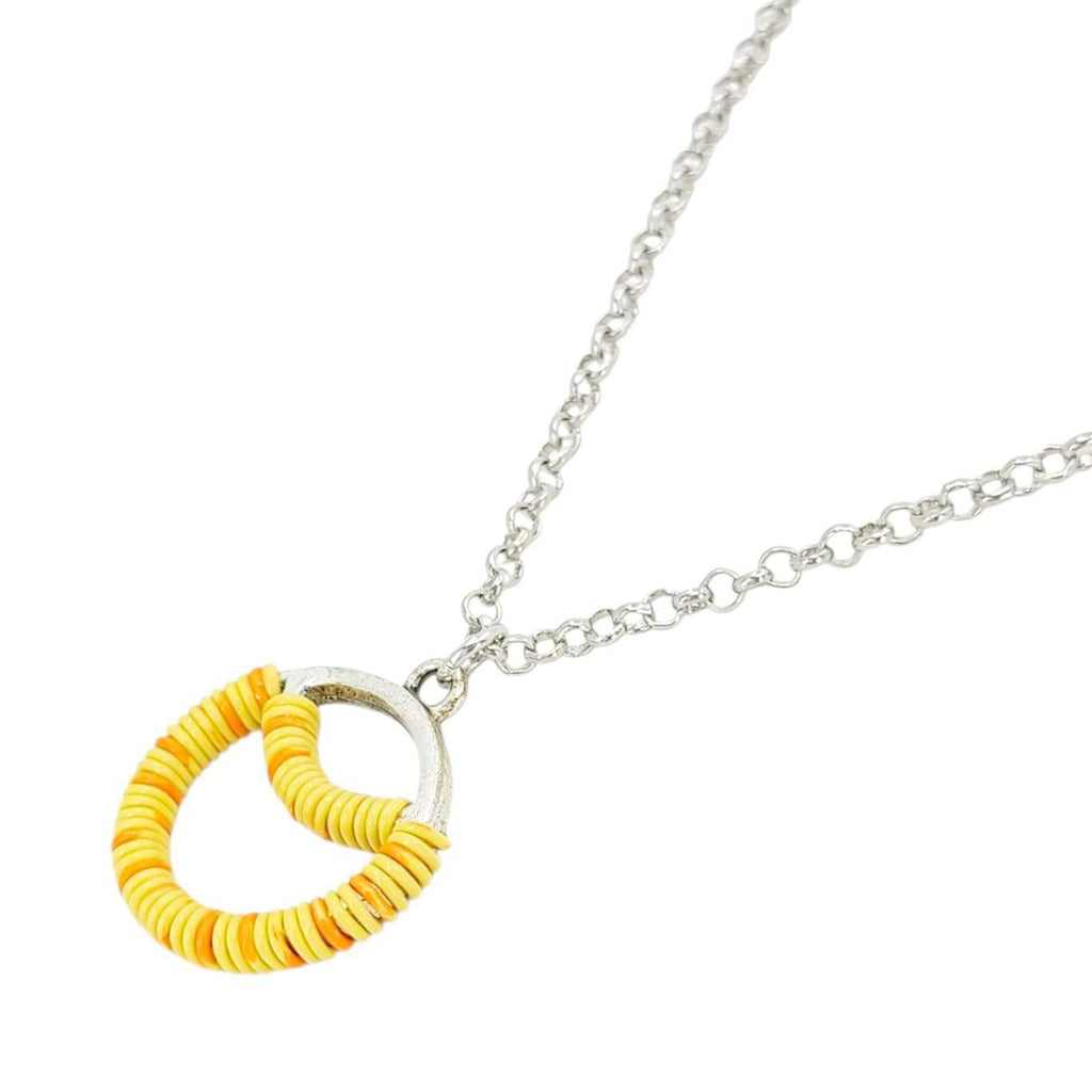 Necklace - Sunrise Circle (Yellow Orange Telecom Wire) by XV Studios