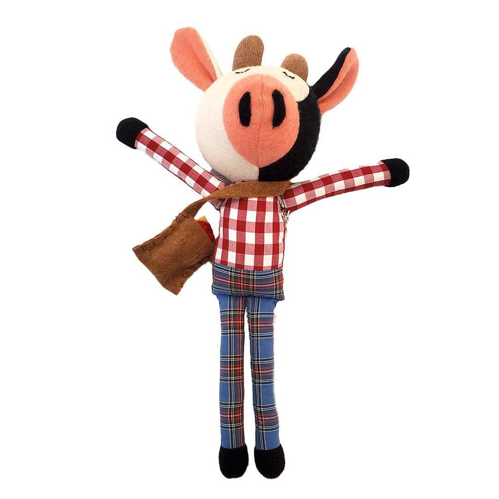 Plush - Cow in Red Checked Shirt by Fly Little Bird