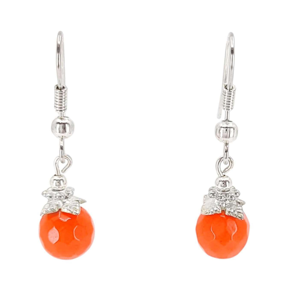 Earrings - Simple Bead Drops (Orange Topaz) by Tiny Aloha