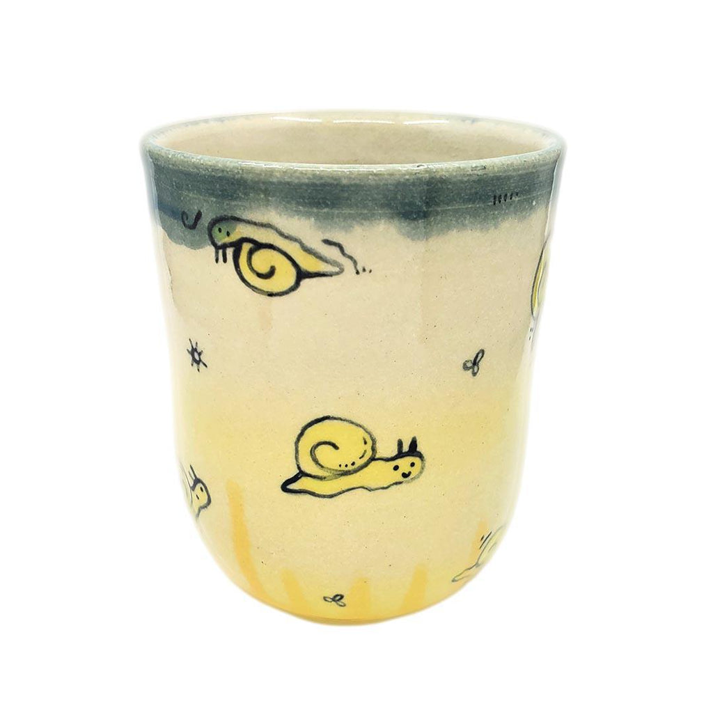 Tall Tumbler - 12 oz - Yellow Snail by Dwadlings