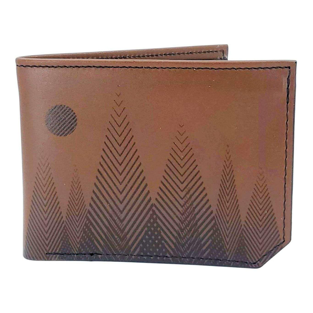 Leather Wallet - Geometric Trees (Brown) by Backerton