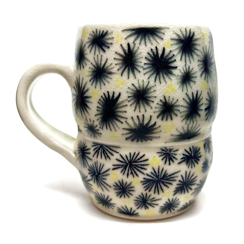 Mug - Large in Starbursts with Yellow Accents by Britt Dietrich Ceramics