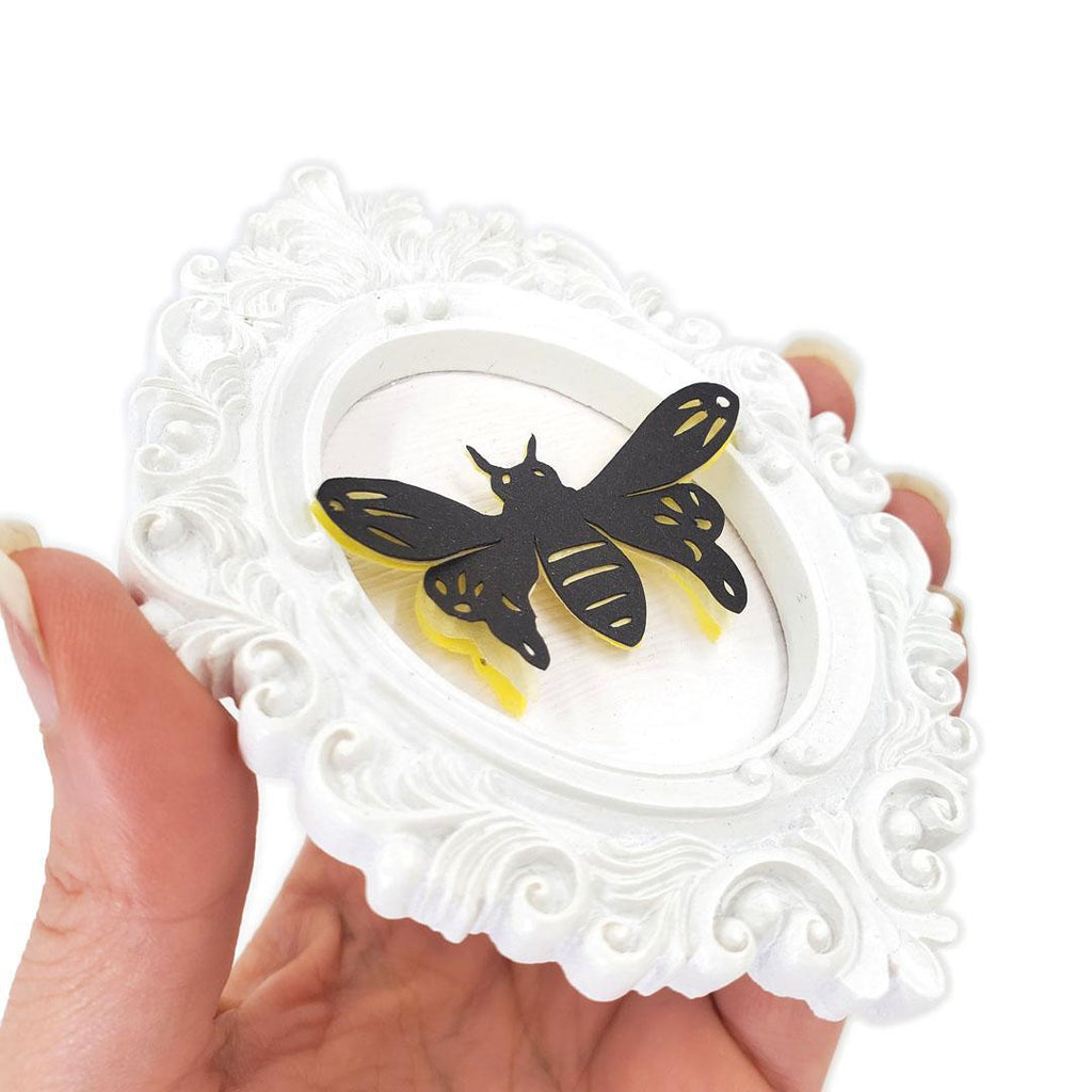 Papercut Art - Mini Magnolia Butterfly (Marigold Yellow) by Squirrel Taco Papercuts