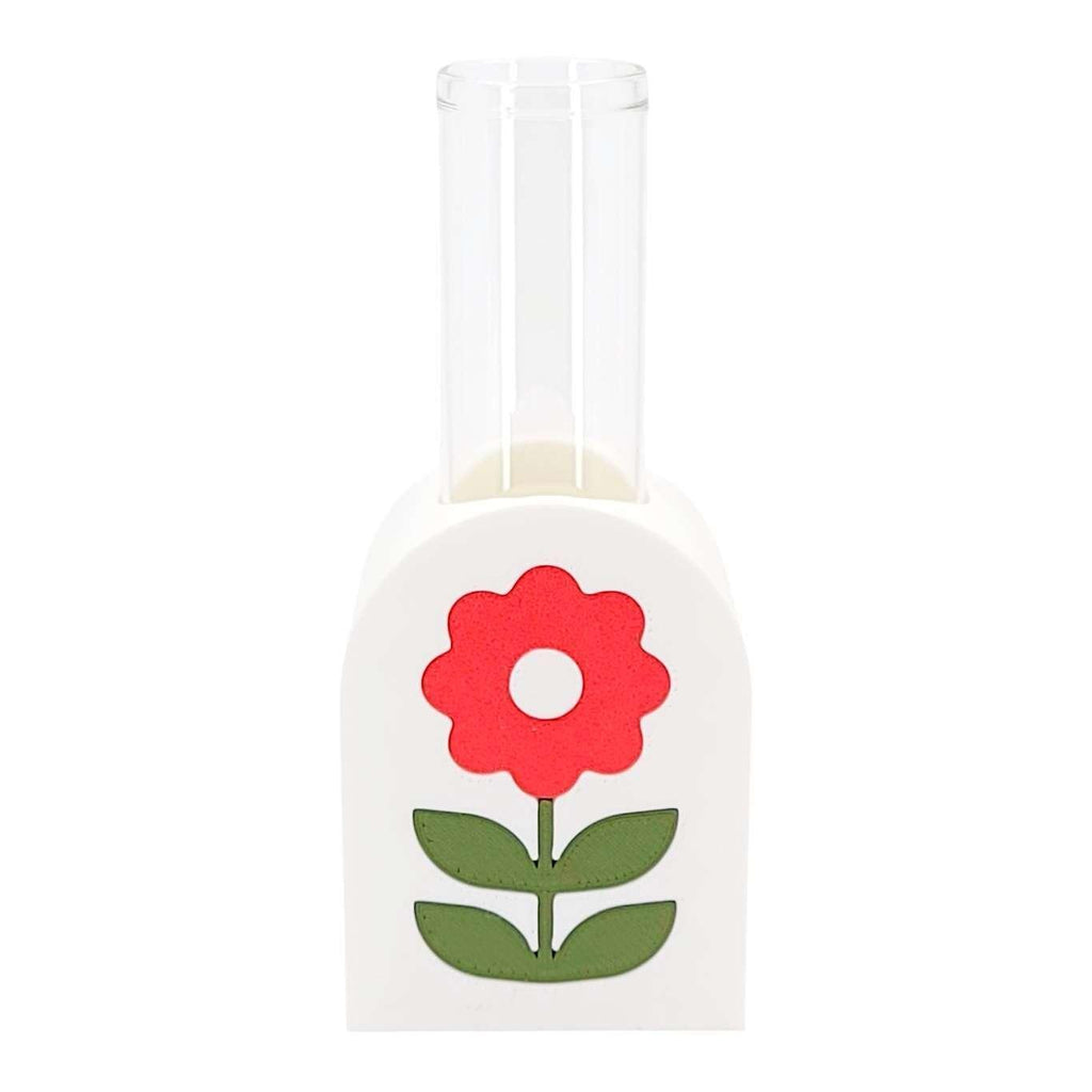 Vase - Flower Power (Red) by Linda Makess