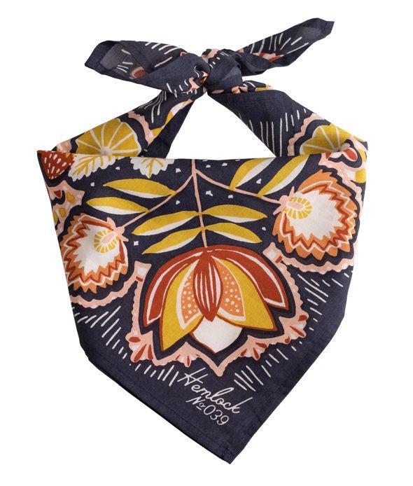 Bandana - Elsie (Floral on Navy) by Handker Bandanas